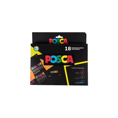 3296280043678-Trousse réutilisable de 18 marqueurs Posca--0