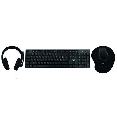 3303170101261-T'nB ERGONOMIC - ensemble clavier, casque et souris sans fil + tapis ergonomique - noir--1