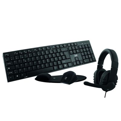 3303170101261-T'nB ERGONOMIC - ensemble clavier, casque et souris sans fil + tapis ergonomique - noir--0