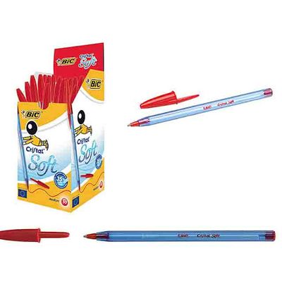3086123340640-BIC Cristal SOFT - 50 Stylos à bille - rouge - 1.2 mm--0