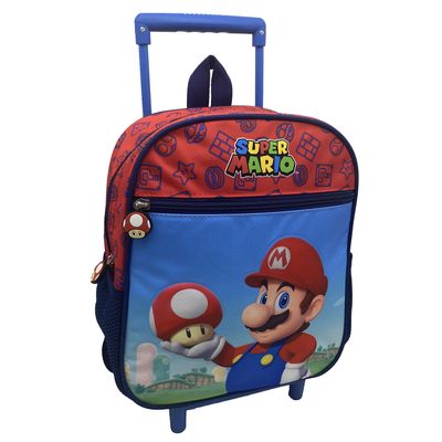 5411217525081-Sac à dos à roulettes Super Mario - 1 compartiment - bleu et rouge - Bagtrotter--0