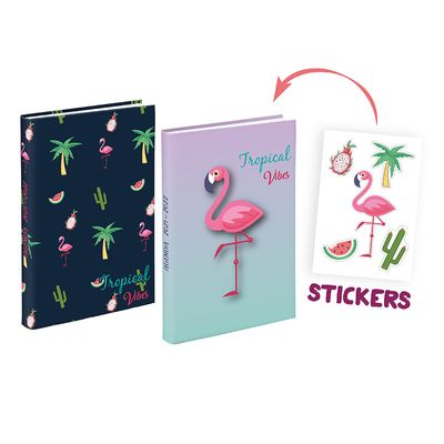 3135257192592-Agenda Tropical Vibes avec stickers - 1 jour par page - 12 x 17 cm - 2 modèles disponibles - Viquel--0