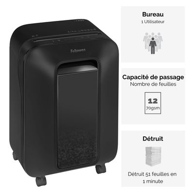 043859763801-Fellowes Powershred LX200 - destructeur de documents coupe croisée mini-cut - 12 feuilles - Corbeille 2--3