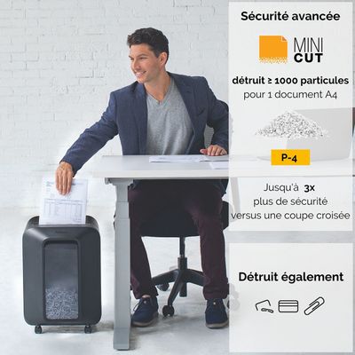 043859763801-Fellowes Powershred LX200 - destructeur de documents coupe croisée mini-cut - 12 feuilles - Corbeille 2--8