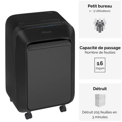 043859763825-Fellowes Powershred LX210 - destructeur de documents coupe croisée mini-cut - 16 feuilles - Corbeille 2--1