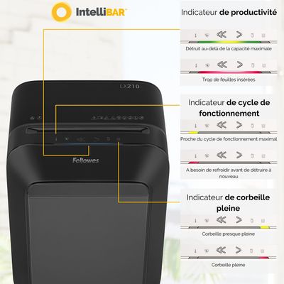 043859763825-Fellowes Powershred LX210 - destructeur de documents coupe croisée mini-cut - 16 feuilles - Corbeille 2--4