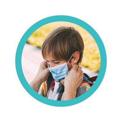 6973089210032-50 masques chirurgicaux 3 plis pour enfants - bleu--0