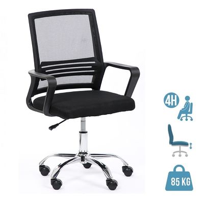 3701338801884-Fauteuil de bureau SQEEZY - accoudoirs fixes - noir--0