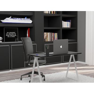 0000006695736-EasyHome - Bureau télétravail LV9 110 cm - blanc/noir--0