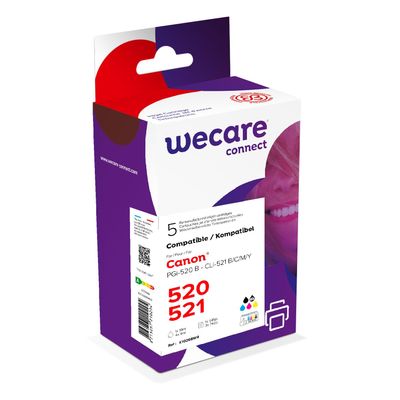 8715057210204-Cartouche compatible Canon PGI-520/CLI-521 - pack de 5 - noir, noir photo, cyan, magenta, jaune - Wecar--0