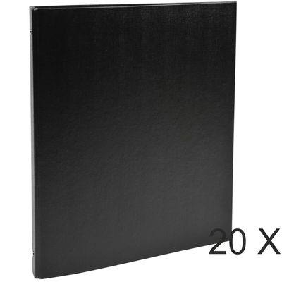 3130638511511-Exacompta - 20 Classeurs à anneaux - Dos 20 mm - A4 - noir (carton recouvert PP)--0