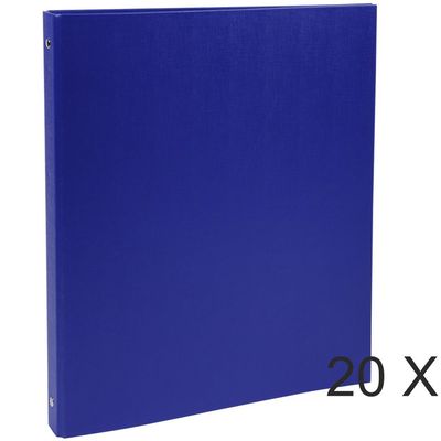 3130634511522-Exacompta - 20 Classeurs à anneaux - Dos 20 mm - A4 - bleu (carton recouvert PP)--0