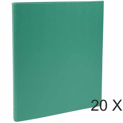 3130634511539-Exacompta - 20 Classeurs à anneaux - Dos 20 mm - A4 - vert (carton recouvert PP)--0