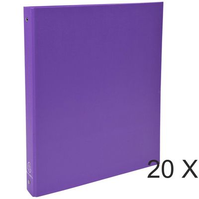 3130632513764-Exacompta - 20 Classeurs à anneaux - Dos 40 mm - A4 - violet (carton recouvert PP)--0