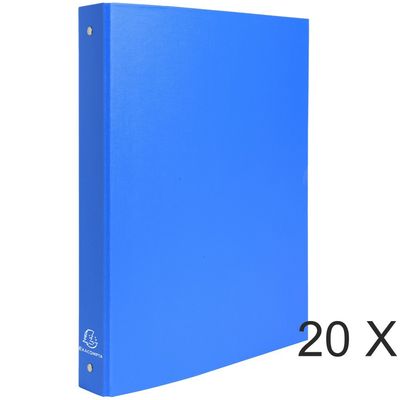 3130632514716-Exacompta - 20 Classeurs à anneaux - Dos 40 mm - A4 - bleu clair (carton recouvert PP)--0