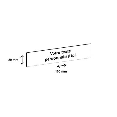 0404000135319-Plaque boîte à lettres personnalisée avec votre texte - 100 x 20 mm - blanche - adhésivée prête 