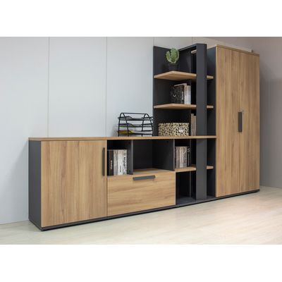3483601088788-Crédence ARCADE -  L136 x H76 x P45 - chêne/anthracite--1