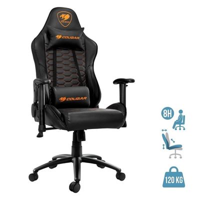 4710483772139-Fauteuil gamer OUTRIDER BLACK - accoudoirs réglables - appuie-tête intégré - noir--0