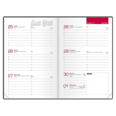 3147280219207-Agenda Oxford Senso - 1 semaine sur 2 pages - 10 x 15 cm - rose - Hamelin--1