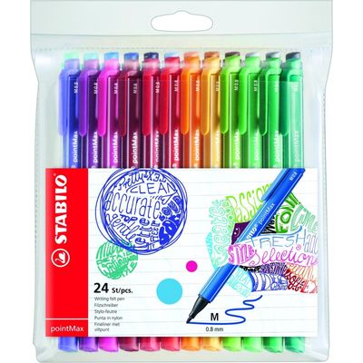 4006381503693-STABILO pointMax - 24 feutres d'écriture - pointe moyenne - couleurs assorties--0
