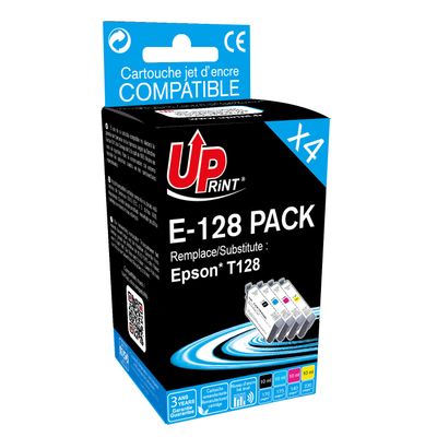 3584770723590-Cartouche compatible Epson T1285 Renard - pack de 4 - noir, jaune, cyan, magenta - Uprint--0