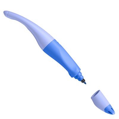 STABILO EASYoriginal - Stylo Roller Ergonomique Droitier | Rechargeable | Bleu Hologramme | Apprentissage Écriture