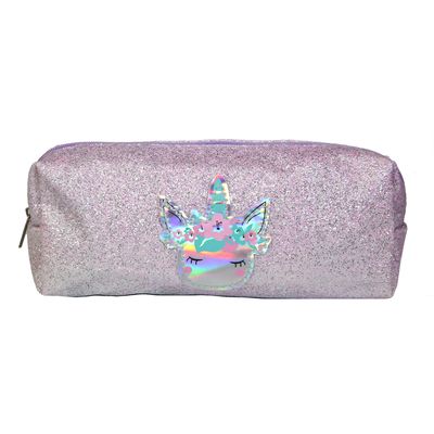 3666311000558-Trousse rectangulaire Licorne - 1 compartiment - violet - Bagtrotter--0