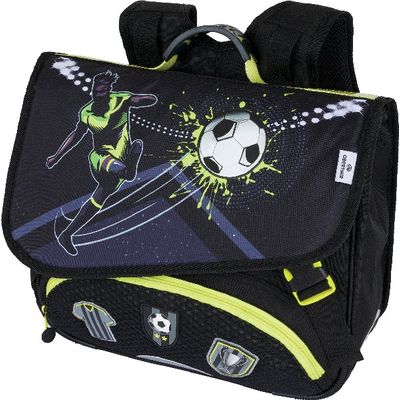 3664447122397-Cartable Football 38 cm - 2 compartiments - noir - Oberthur--0