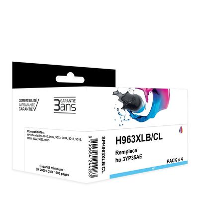 3700654244283-Cartouche compatible HP 963XL - pack de 4 - noir, jaune, cyan, magenta - Switch --0