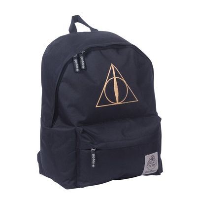 3661507520520-Sac à dos Harry Potter Reliques de la mort - 1 compartiment - noir - 21L - Kid'Abord--0