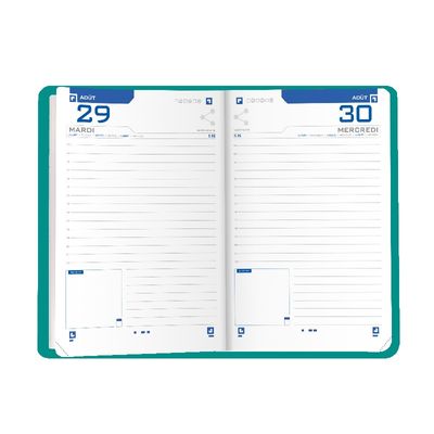 3147280093975-Agenda Oxford Touch - 1 jour par page - 12 x 18 cm - turquoise - Hamelin--1