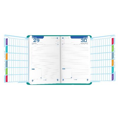 3147280093975-Agenda Oxford Touch - 1 jour par page - 12 x 18 cm - turquoise - Hamelin--2