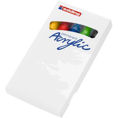 4057305030931-Edding 5100 - Pack de 5 marqueurs acryliques - jaune pastel, vert pastel, bleu pastel, anthracite, mauv--2