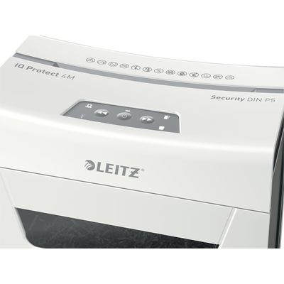 4002432127191-Leitz IQ Protect 4M - destructeur de documents coupe croisée - 4 feuilles - Corbeille 14 litres--5