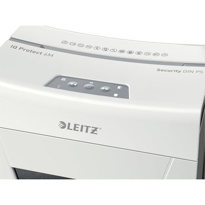 4002432127207-Leitz IQ Protect 6M - destructeur de documents coupe croisée - 6 feuilles - Corbeille 18 litres--2