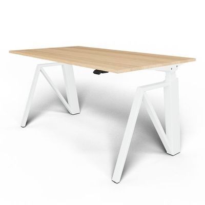 3760350280404-Bureau THEODORE  L120 - pieds blanc - plateau chêne massif--0