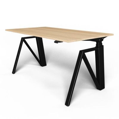 3760350280558-Bureau THEODORE  L120 - pieds noir - plateau chêne massif--0
