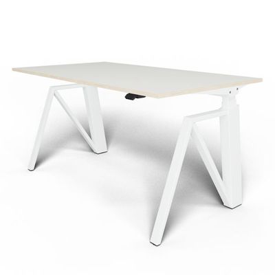 3760350280541-Bureau THEODORE  L160 - pieds blanc - plateau Blanc laqué--0
