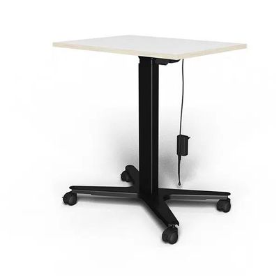 3760350282217-Bureau ELLIOT L70 - pieds noir - plateau Blanc laqué--0