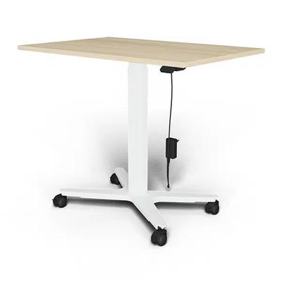 3760350282231-Bureau ELLIOT L100 - pieds blanc - plateau imitation chêne--0