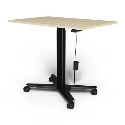 3760350282149-Bureau ELLIOT L100 - pieds noir - plateau imitation chêne--0