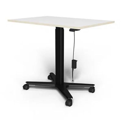 3760350282200-Bureau ELLIOT L100 - pieds noir - plateau Blanc laqué--0