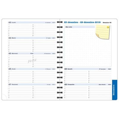 3660942076074-Agenda Lady Kaa - 1 semaine sur 2 pages - 15 x 21 cm - disponible dans différentes couleurs - Exacompt--3