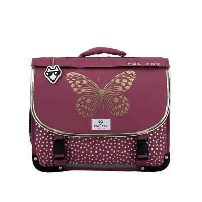 3663842007605-Cartable réversible Butterfly 38 cm - 2 compartiments - papillon - Pol Fox--0