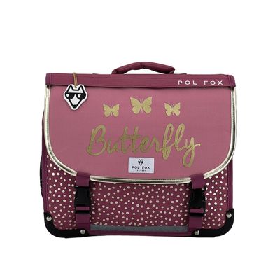 3663842007605-Cartable réversible Butterfly 38 cm - 2 compartiments - papillon - Pol Fox--1