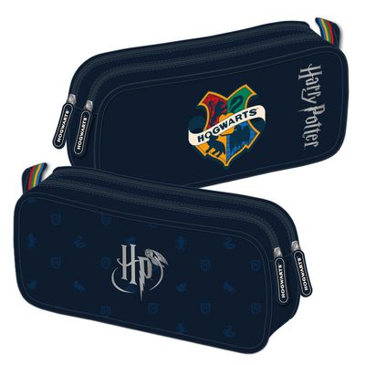 3661507527772-Trousse rectangulaire Harry Potter Collège - 2 compartiments - Hogwarts - Kid'Abord--0