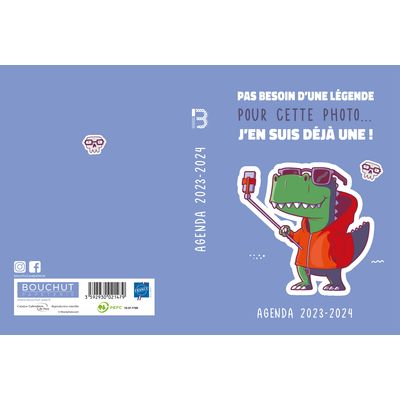 3592930021479-Agenda Fun - 1 jour par page - 12,5 x 17,5 cm - dino - Bouchut--0