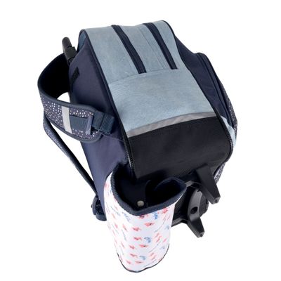3045050442599-Sac à dos à roulettes Chipie Dots - 2 compartiments - bleu - Hamelin--1