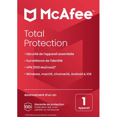 0731944721446-McAffee Total Protection - Code d'activation envoyé par email valable pour 1 appareil pendant 1 an--0