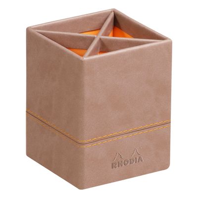 3037923188147-RHODIA Rhodiarama - Pot à crayons - taupe - en polyuréthane--0